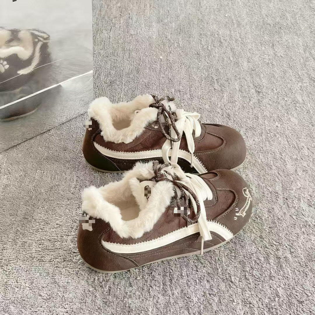 Damen Sneaker Warm Fleece Innensohle Winterstil