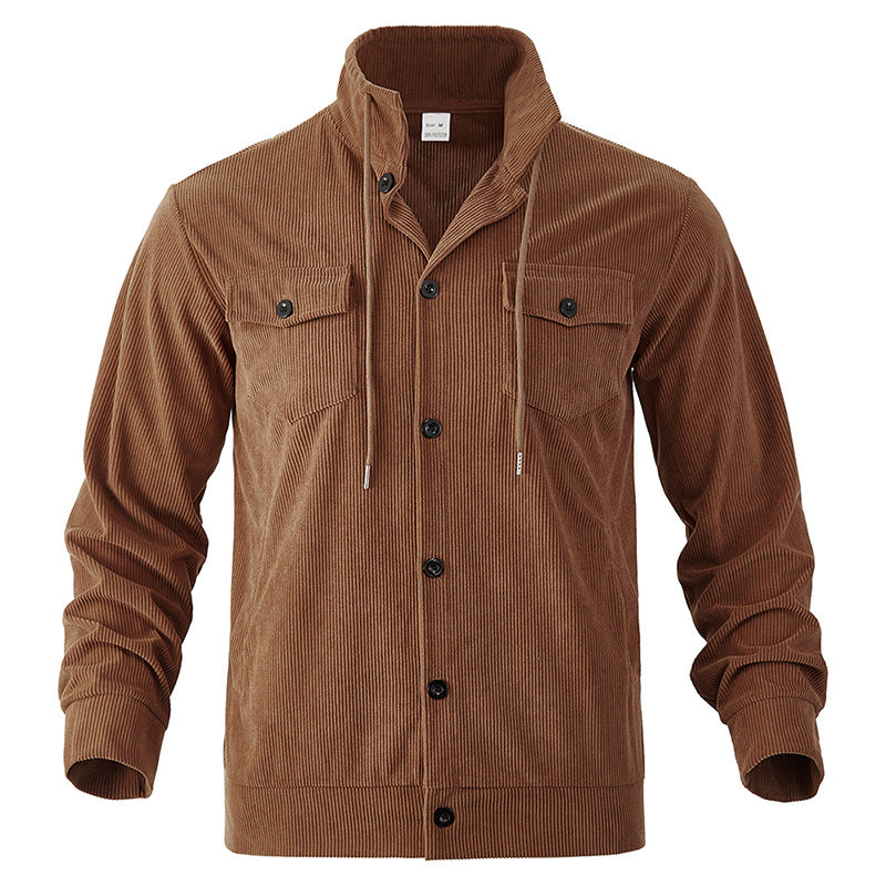 Herren Cordjacke Robust mit Taschen und verstellbarem Kragen