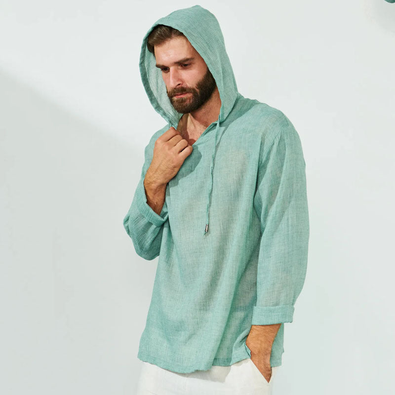 Herren Kapuzenpullover Leicht Leinen Bequem