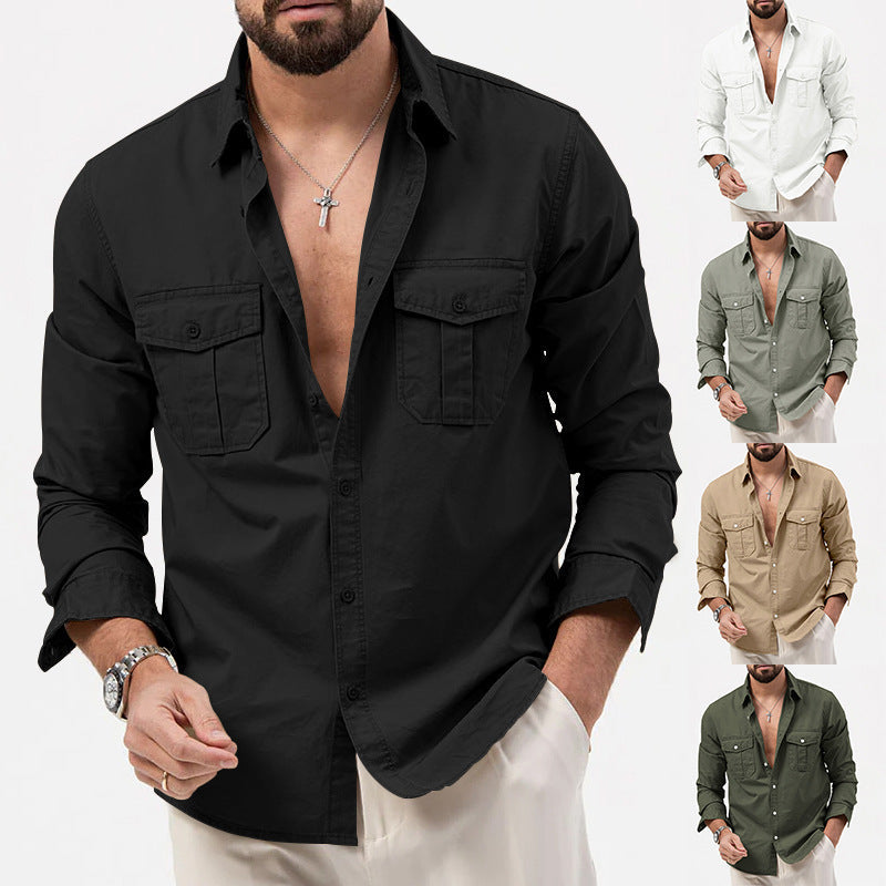 Herren Hemd aus Baumwolle mit Taschen Modern