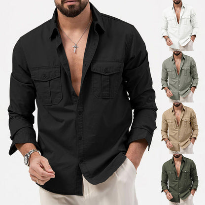 Herren Hemd aus Baumwolle mit Taschen Modern