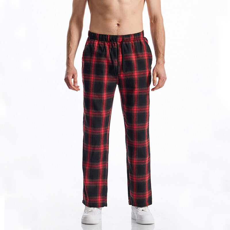 Herren Pyjama-Hose Flanell Bequem Gummibund Komfort