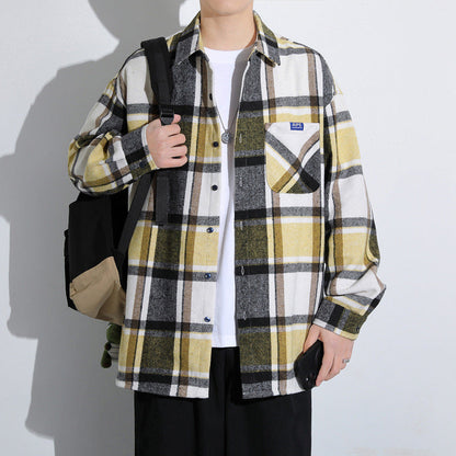 Herren Flanelljacke Karomuster Warm Modern