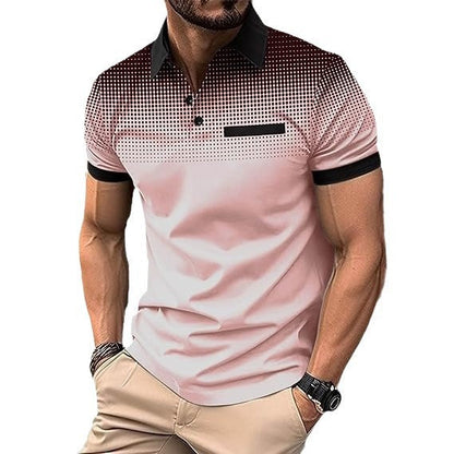 Herren Poloshirt mit modernem Punktdesign Schwarz