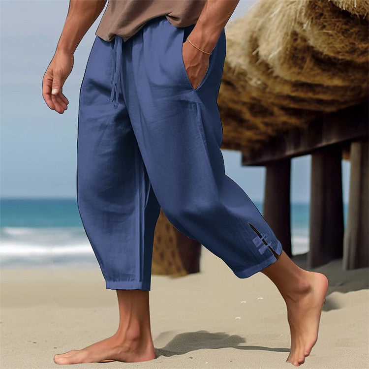 Herren Strandhose Bequem Mit Taschen Sommerhose
