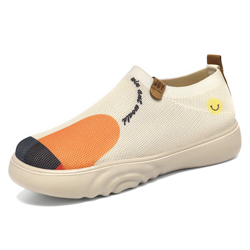 Damen Sportschuhe Atmungsaktiv Slip-On Bequem Modisch