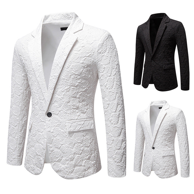 Herren Blazer Elegant Blumenmuster Modern Slimfit