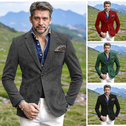 Herren Samtblazer Modern Elegant Schwarzer Anzug Blazer - BerlinGlamour