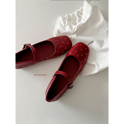 Damen Ballerinas Glitzer Strass Elegante Schnalle