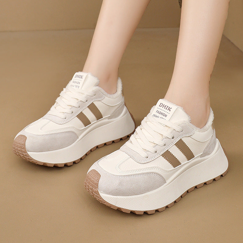 Damen Sneaker Plateau Weich Gefüttert Modern