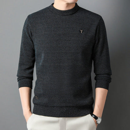Herren Pullover Rundhals Strick Pullover Hochwertig Modern