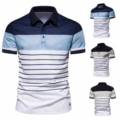 Herren Polohemd Modern Streifenmuster Komfortschnitt - BerlinGlamour