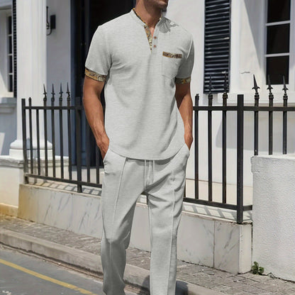 Männer Kurzarmhemd Exotisch mit Hose Sommer