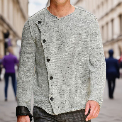 Herren Strickpullover Modern Stehkragen Asymmetrisch