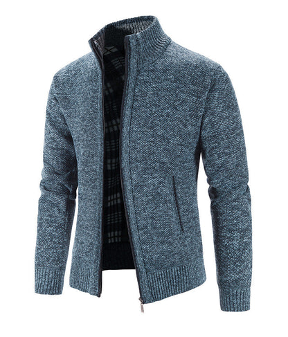 Herren Strickjacke Stehkragen Strukturiert Modern
