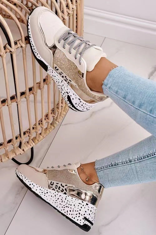 Damen Sneaker Sportlich Glitzer Schuhe Rutschsicher