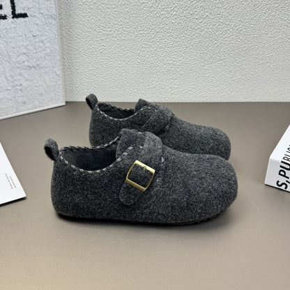 Damen Filzclogs mit Schnallenverschluss Warme Winterclogs