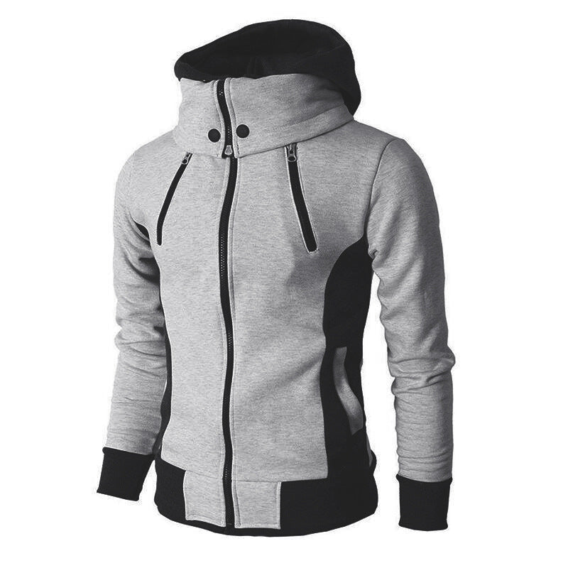 Herren Kapuzenjacke Modern Kontrast Einsätze Trendy