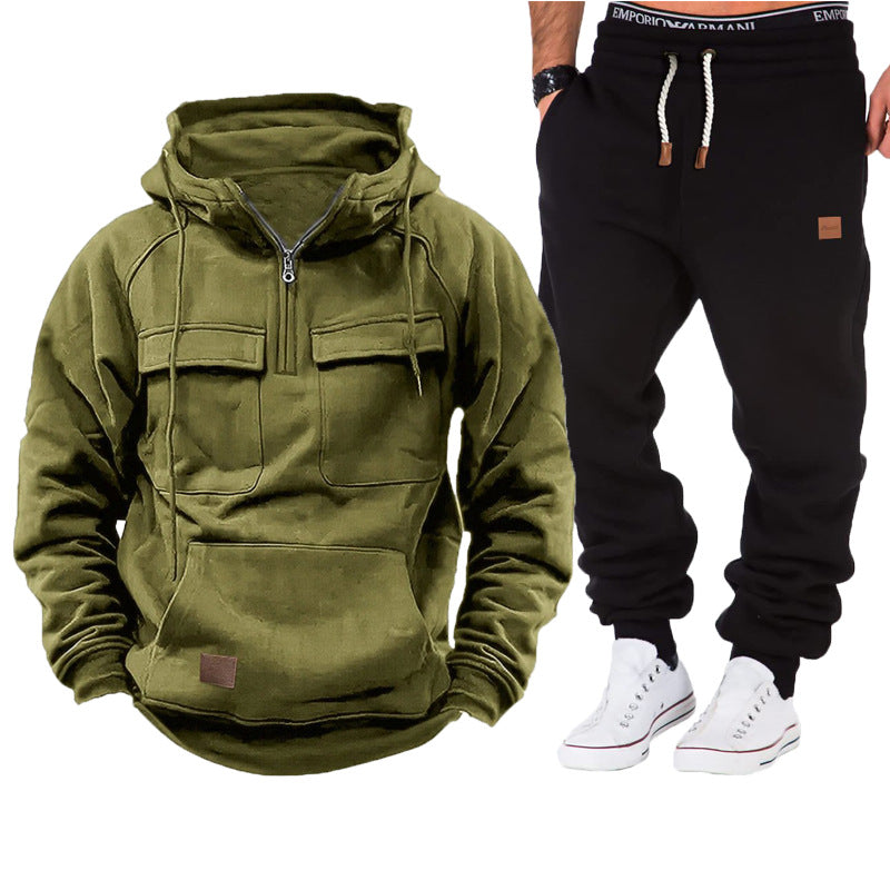 Herren funktionale Kapuzenjacke mit durchgehendem Reißverschluss und praktischen Taschen BerlinGlamour, die für viele Anlässe geeignet sind, wird zu Herren funktionale Kapuzenjacke