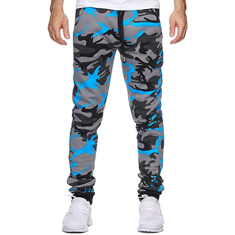 Herren Cargohose Camouflage Elastic Bund Modern