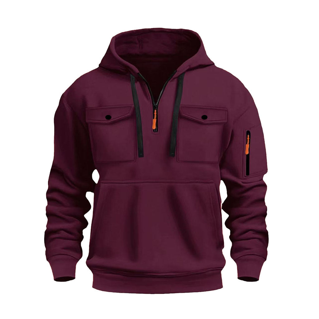 Herren Funktionspullover Warm mit Taschen Outdoor