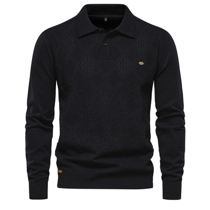 Herren Polo Pullover Strukturiert Klassisch Modern