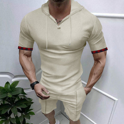 Herren Kurzarm Hoodie Trendy Moderne Streetwear