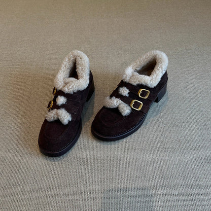 Damen Clogs Gefüttert Weich Kunstfell Kragen