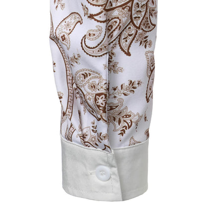Herren Langarmhemd Paisley Muster Modern Stylish