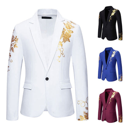 Herren Blazer Elegant mit Goldmuster Modern