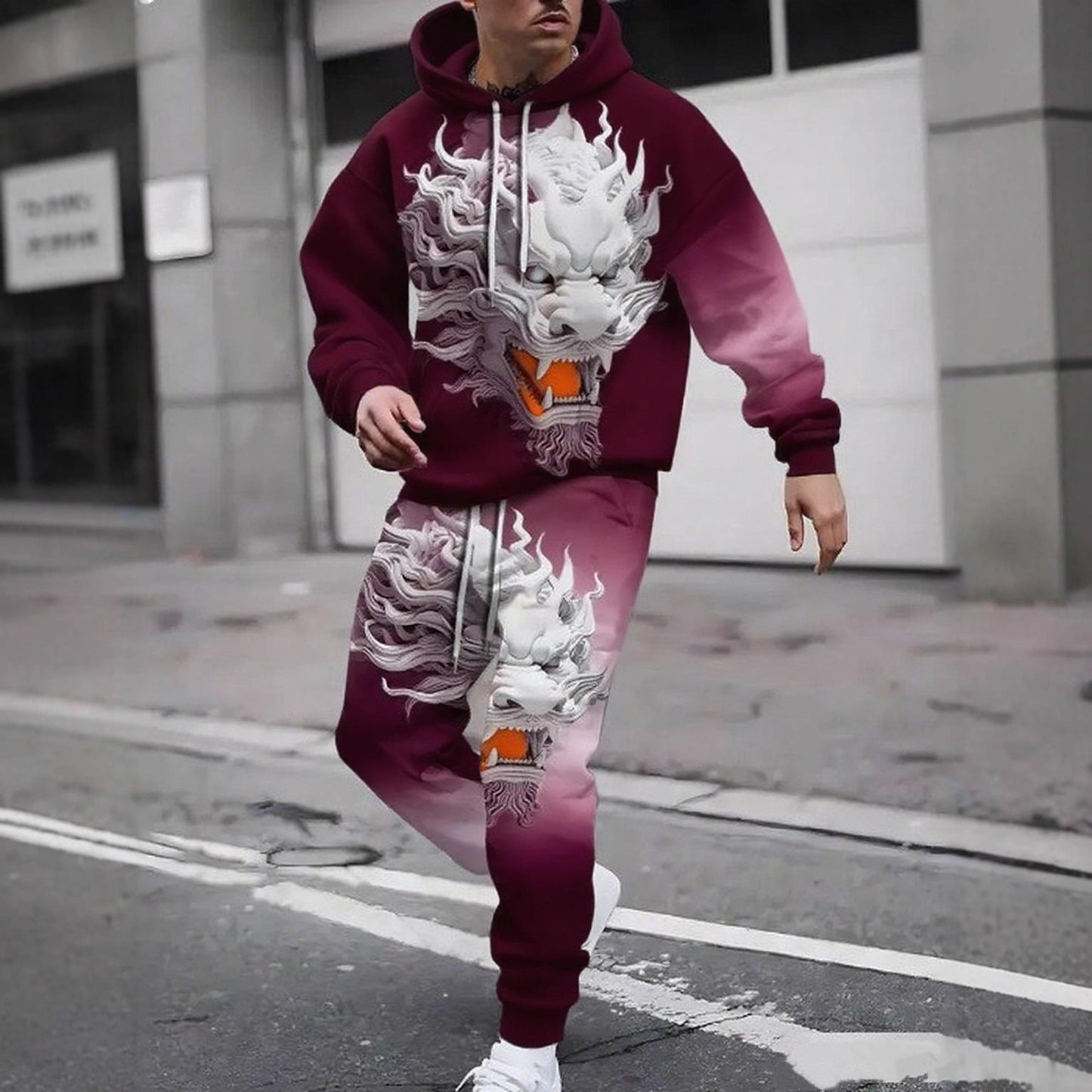 Herren Hoodie Set mit coolem Grafikdesign Berlin Streetwear
