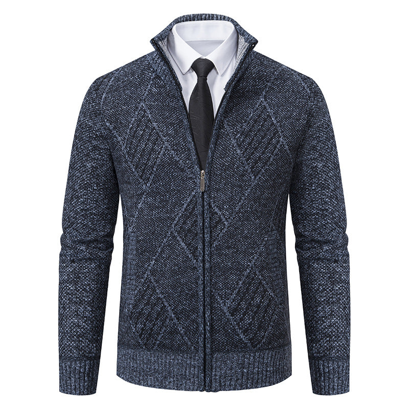 Herren Strickjacke Slim Fit Modern Muster
