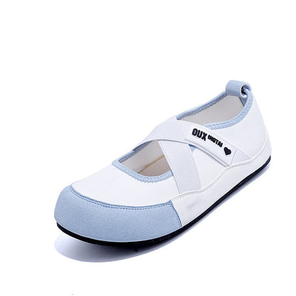 Damen Ballerinas Bequem Kreuzriemen Rutschfest