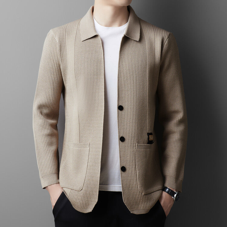 Herren Strickjacke Lässig Modern Grau - BerlinGlamour
