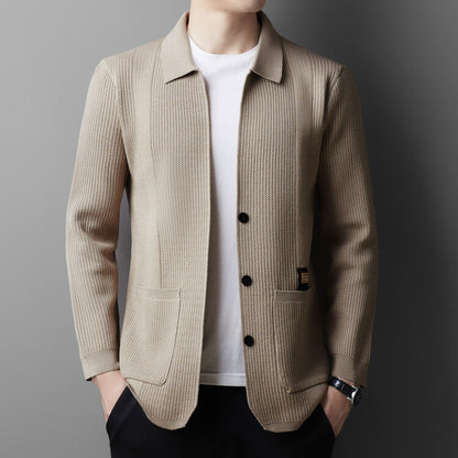 Herren Strickjacke Lässig Modern Grau - BerlinGlamour