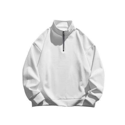 Herren Sweatshirt Stehkragen Halbzipp Reißverschluss Modern