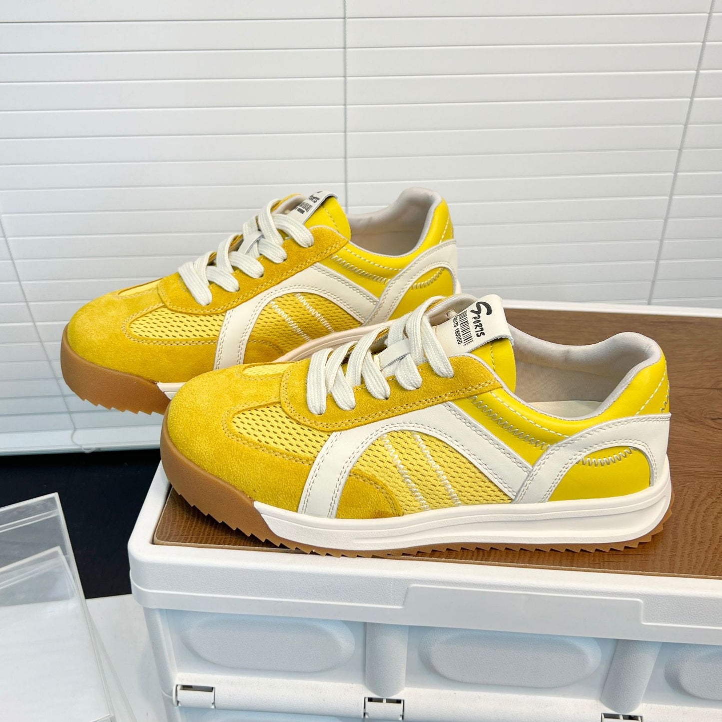Damen Sneaker Sportlich Atmungsaktiv Veloursleder Schuhe