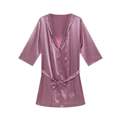 Weicher Herren Bademantel atmungsaktiv Satin Luxus