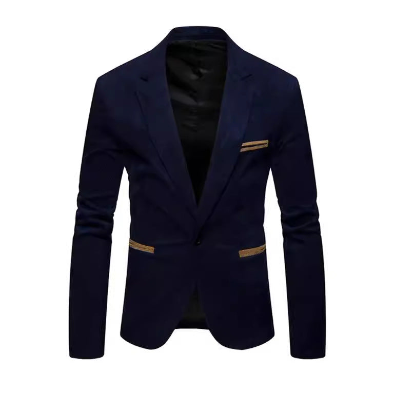 Herren Blazer Wildleder Modisch Strukturiert Schwarz