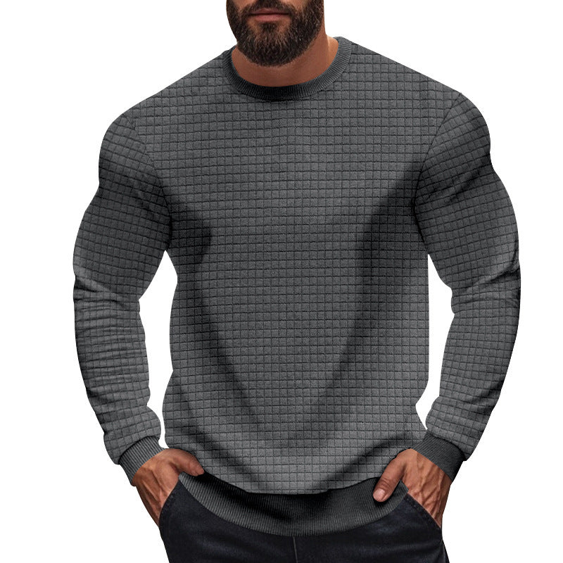 Herren Pullover Rundhals Modernes Muster Schwarz