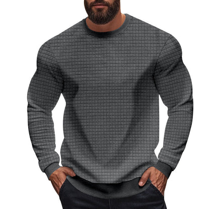 Herren Pullover Rundhals Modernes Muster Schwarz