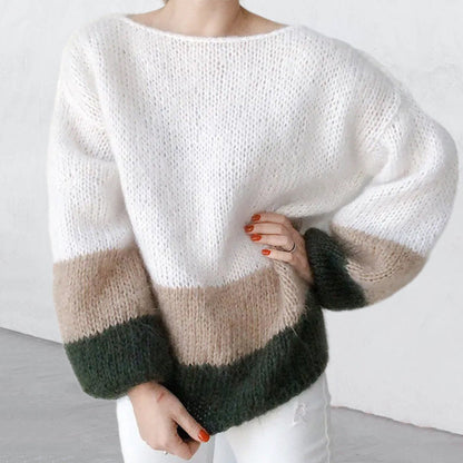 Damen Strickpullover Weich Modisch Lässig