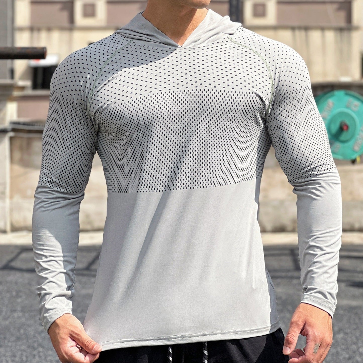 Herren Langarmshirt Sportlich Atmungsaktiv Mesh