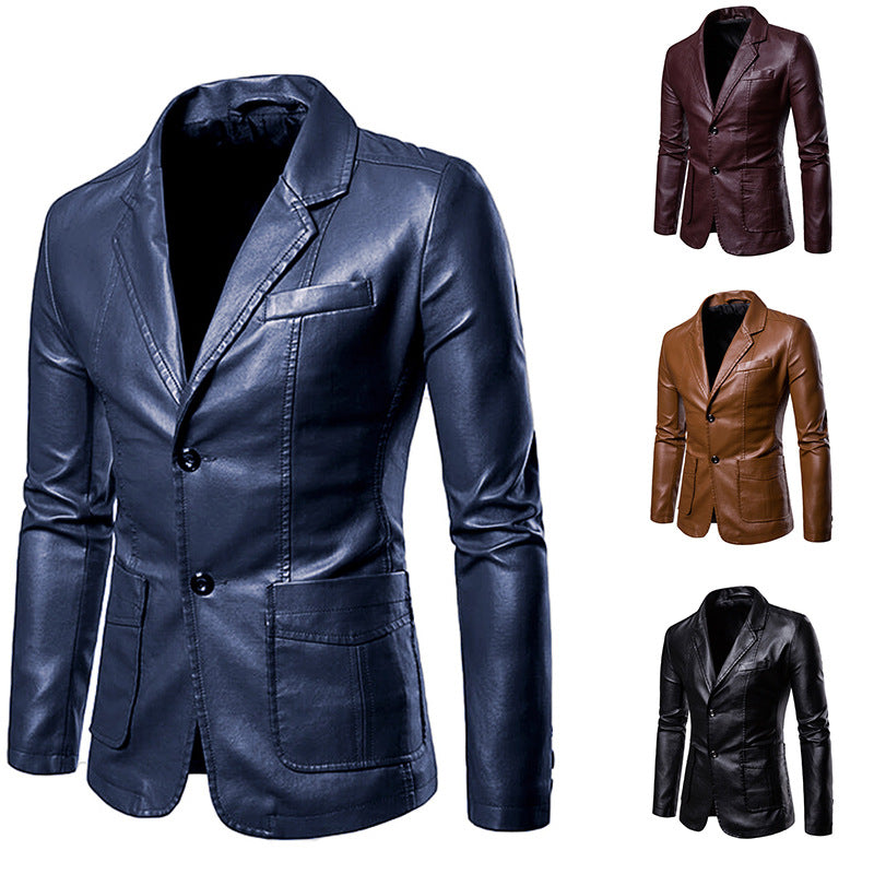 Herren Lederjacke Modern Schnitt Schwarz Elegant - BerlinGlamour