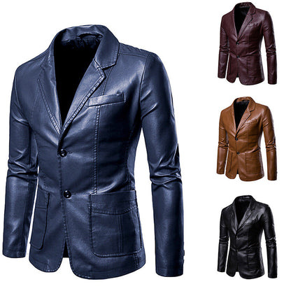 Herren Lederjacke Modern Schnitt Schwarz Elegant - BerlinGlamour