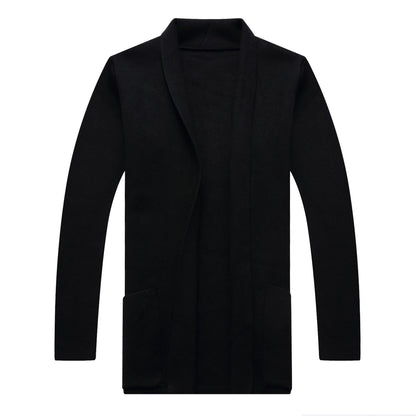 Herren Strickmantel Lang Modern Offener Vorderteil