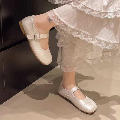 Damen Ballerinas Elegante Komfort Schuhe Mit Riemchen