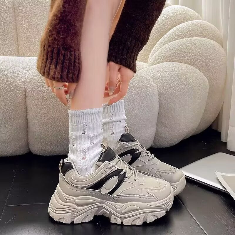 Damen Sneaker Sportlich Chunky Stabile Sohle