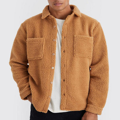 Herren Fleecejacke Warm mit Brusttaschen und Reißverschluss
