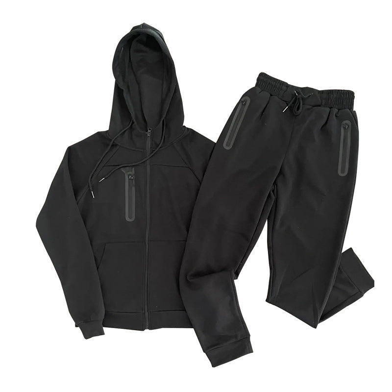 Herren Hoodie-Anzug Sportlich Mit Reißverschlusstaschen Modern